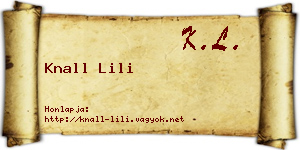 Knall Lili névjegykártya