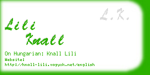 lili knall business card